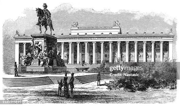 the altes museum (german for old museum) is a museum building on museum island in berlin, germany - berlin museum island stock illustrations