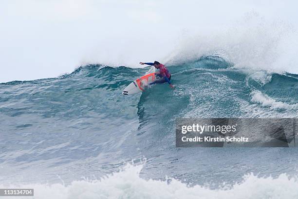 Joel Parkinson of Australia surfs to victory at the Rip Curl Pro on April 24, 2011 in Bells Beach, Australia.