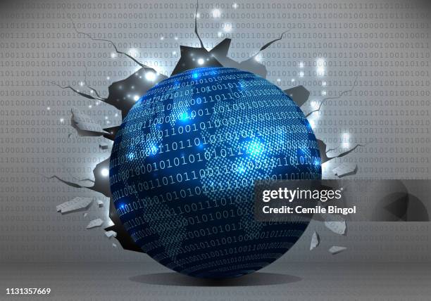 virtual globe - cracked earth stock illustrations