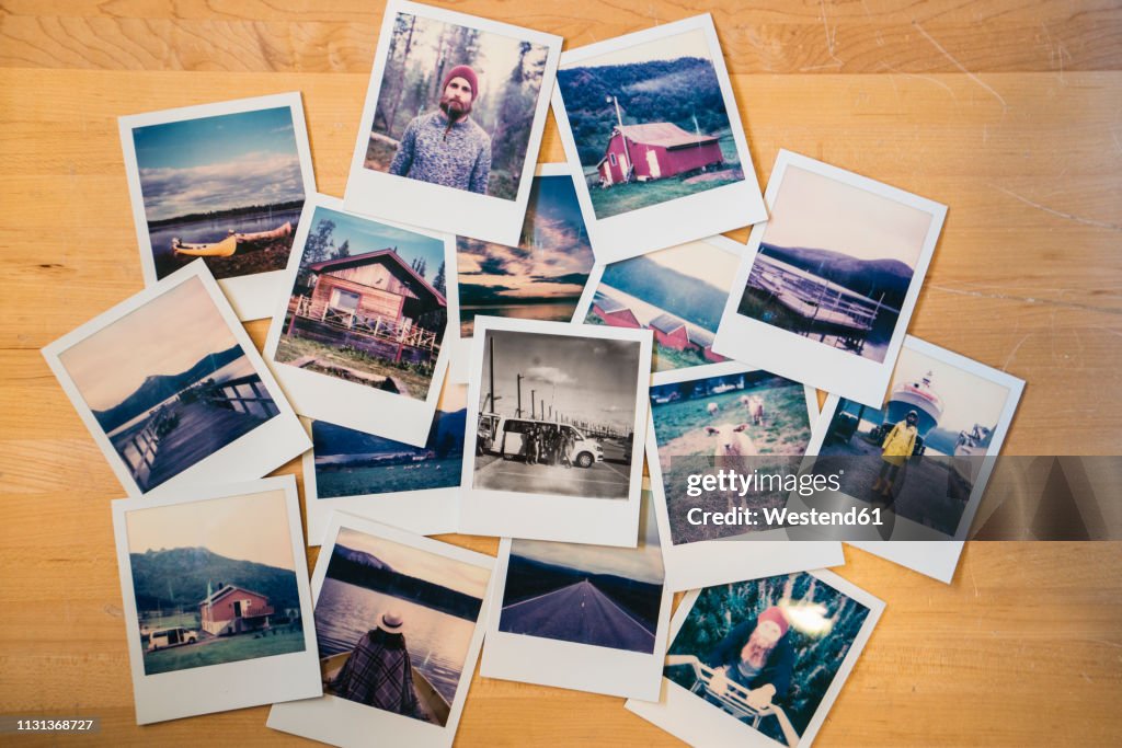 Collection of travel instant photos