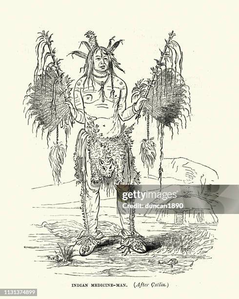 native american medicine man - traditional native american medicine stock illustrations