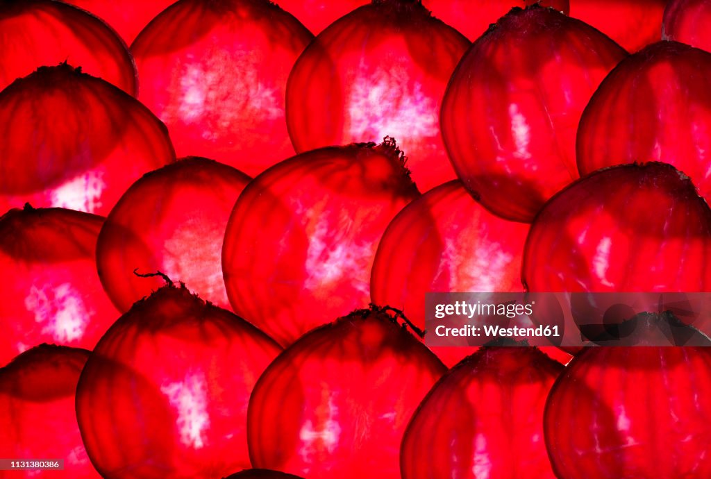 Slices of beetroot, close-up