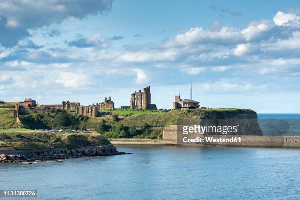 united kingdom, england, monastery of tynemouth and coastguard station, north sea - coast guard stock pictures, royalty-free photos & images