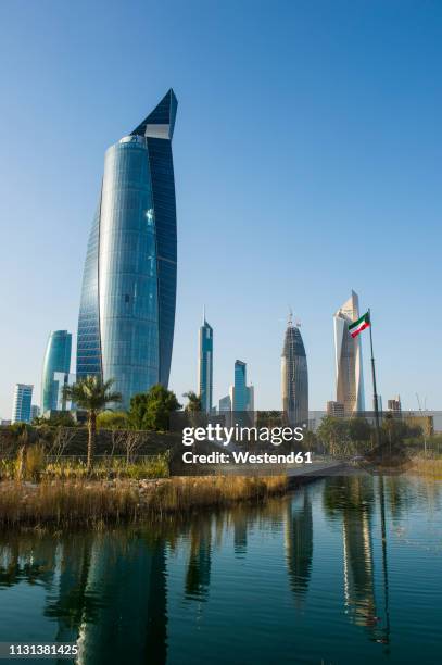 arabia, kuwait, kuwait city, al hamra tower and al shaheed park - kuwait landmark stock pictures, royalty-free photos & images