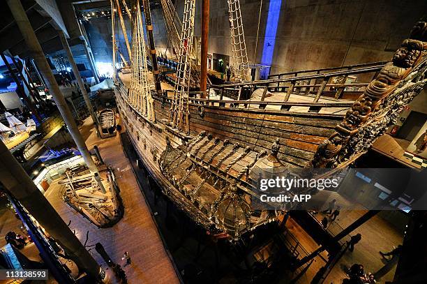 Swedish Royal warship Vasa on show at a museum in Stockholm on 24 April 2011. Half a century has passed since the sunken 17th century royal warship...