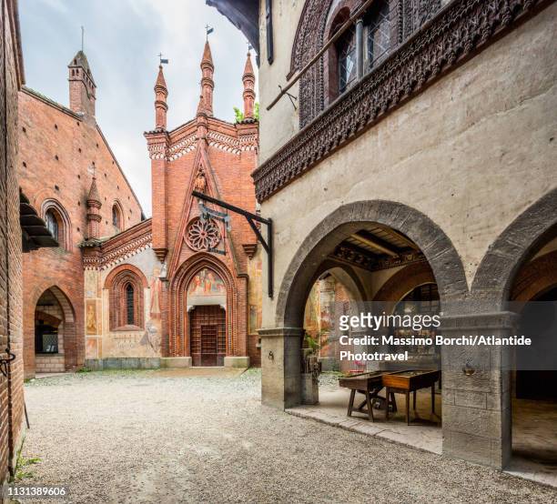 parco del valentino, borgo medievale - turin stock pictures, royalty-free photos & images