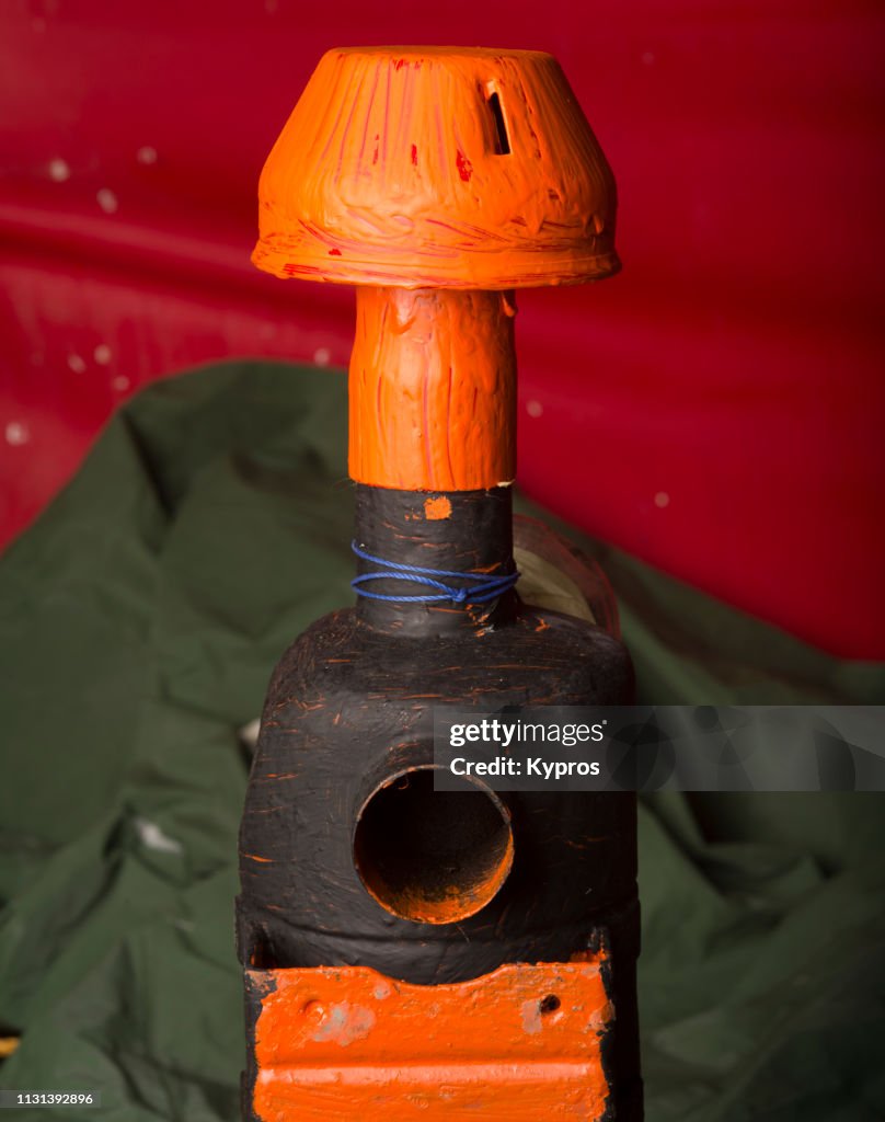 Europe, UK, 2019: View Of Raised Air Intake (Or Snorkel) With Pre Filter Leading To Oil Bath - Extracts Dust From Air Intake To Engine (Tractor Parts)