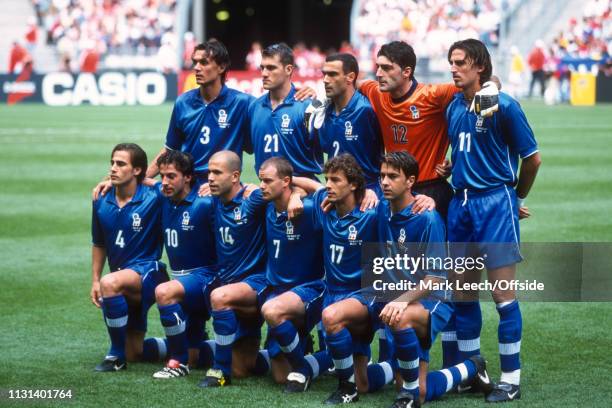 July 1998 - FIFA World Cup - Quarter Final - Stade de France - Italy v France - The Italy team line up before the match. -