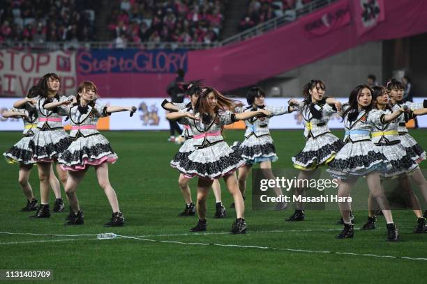 Perform during the J.League J1 match between Cerezo Osaka and Vissel Kobe at Yanmar Stadium Nagai on February 22, 2019 in Osaka, Japan.