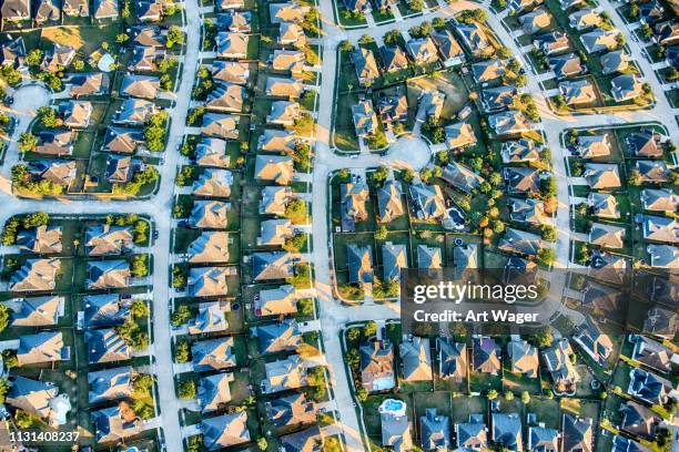 neighborhood aerial - houston house stock pictures, royalty-free photos & images