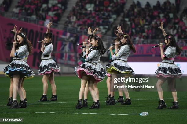 Perform during the J.League J1 match between Cerezo Osaka and Vissel Kobe at Yanmar Stadium Nagai on February 22, 2019 in Osaka, Japan.