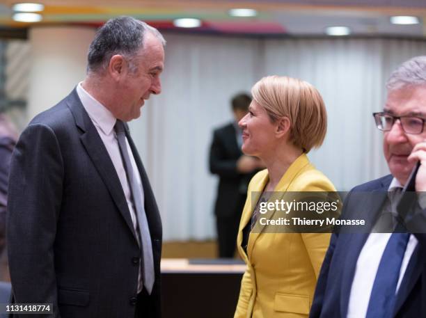 France's agriculture minister Didier Guillaume is talking with the Slovenian Minister of Agriculture, Forestry and Food PhD Dr. Aleksandra Pivec...