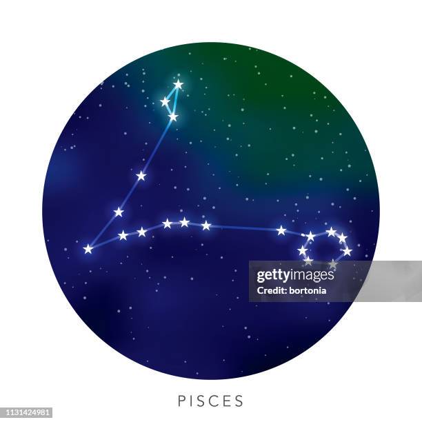 pisces star constellation - pisces constellation stock illustrations