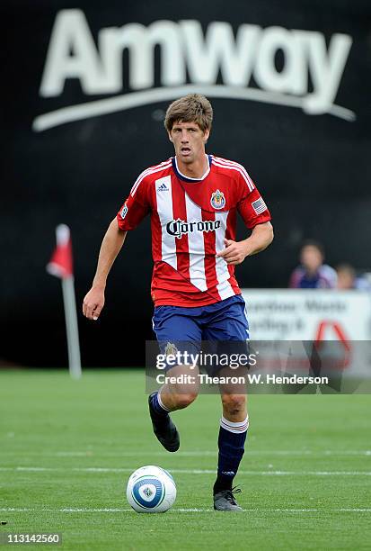 Andrew Boyens Chavis USA dribbles the ball up field against the San Jose Earthquakes during an MLS soccer game at Buck Shaw Stadium on April 23, 2011...