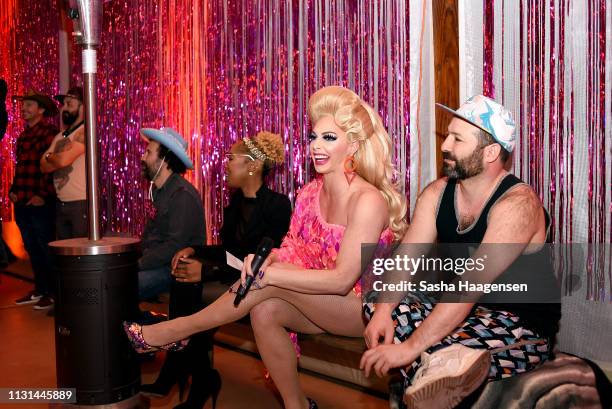 Alyssa Edwards reacts to the talent show during Camp TAZO on March 16, 2019 in Marble Falls, Texas. TAZO partners with drag star Alyssa Edwards to...