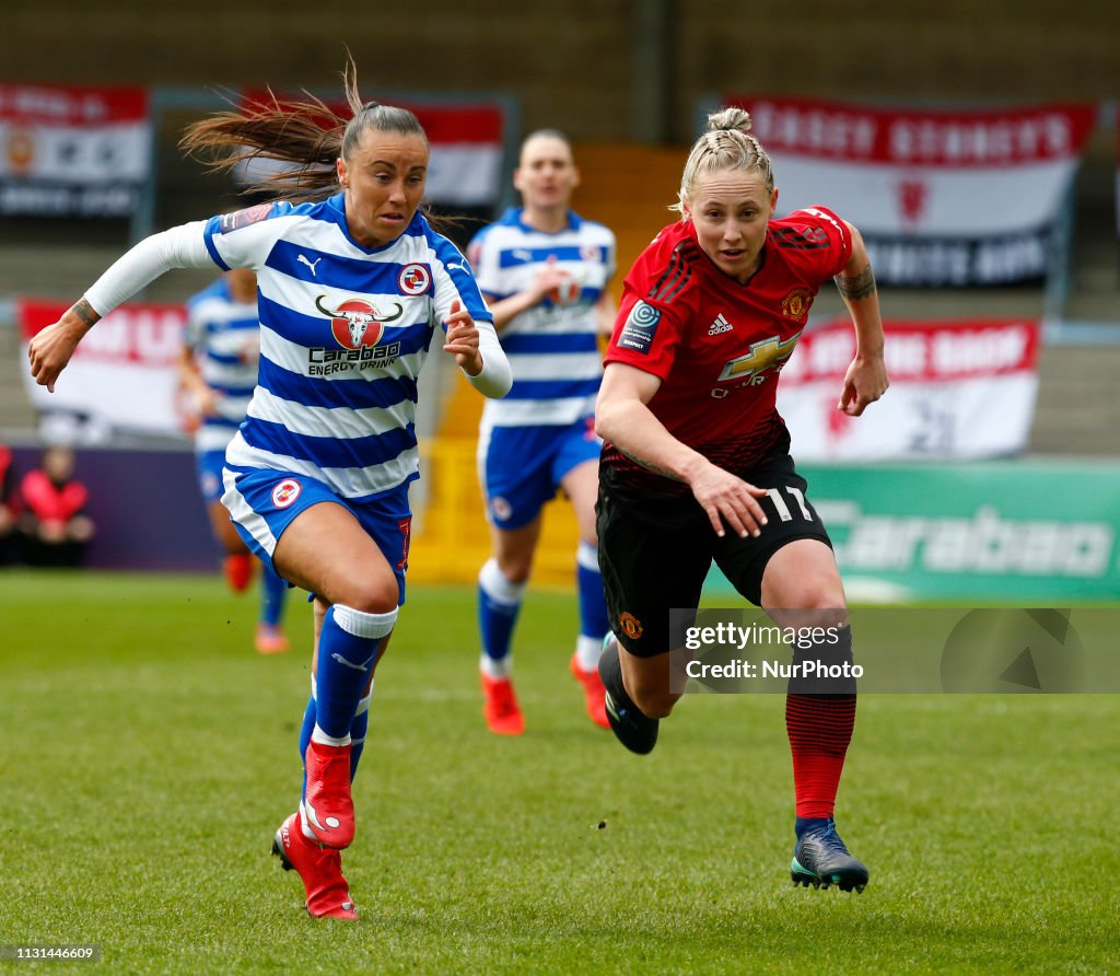 L-R Molly Bartrip of Reading FC Women and Leah Galton of Manchester ...