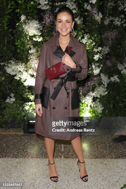 Janina Uhse attends the Aigner show at Milan Fashion Week Autumn/Winter 2019/20 on February 22, 2019 in Milan, Italy.