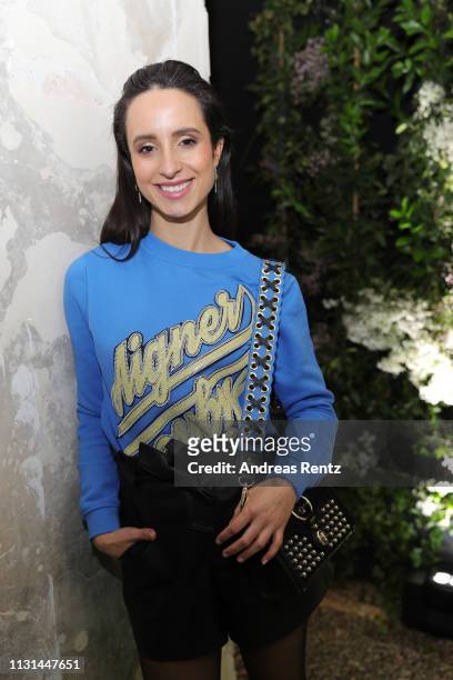 Stephanie Stumph attends the Aigner show at Milan Fashion Week Autumn/Winter 2019/20 on February 22, 2019 in Milan, Italy.