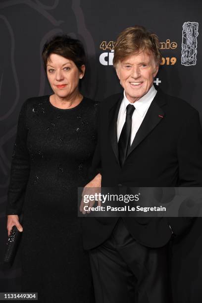 Robert Redford and wife Sibylle Szaggars attend Cesar Film Awards 2019 at Salle Pleyel on February 22, 2019 in Paris, France.