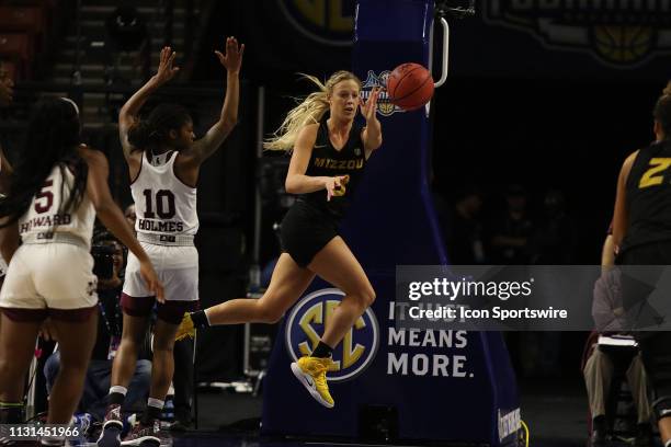 Sophie Cunningham guard of Missouri during the SEC Women's basketball tournament between the Mississippi State Bulldogs and the Missouri Tigers on...