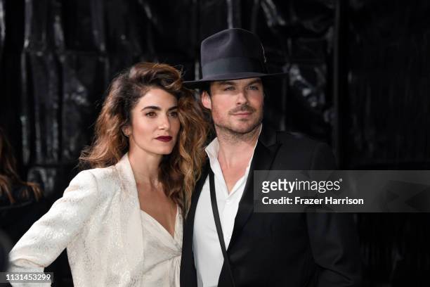 Nikki Reed and Ian Somerhalder attend Cadillac Celebrates The 91st Annual Academy Awards at Chateau Marmont on February 21, 2019 in Los Angeles,...