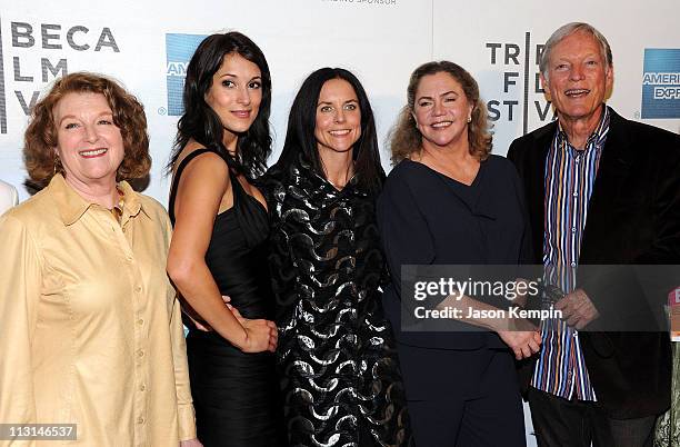 Rebecca Wackler, Angelique Cabral, Anne Renton, Kathleen Turner and Richard Chamberlain attend the premiere of "The Perfect Family" at the 2011...