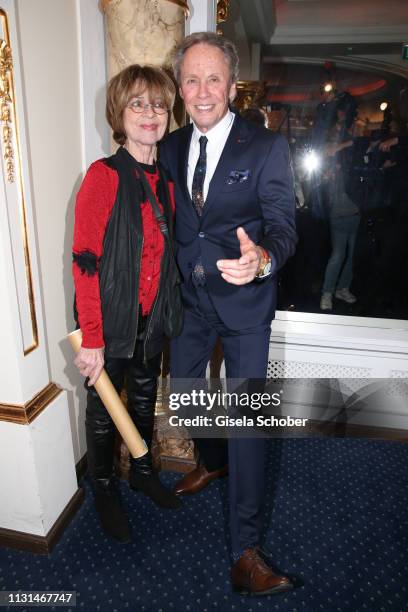 Cornelia "Conny" Froboess and Peter Kraus during the celebration of Peter Kraus' 80th birthday at Schuhbecks Suedtiroler Stuben on March 18, 2019 in...