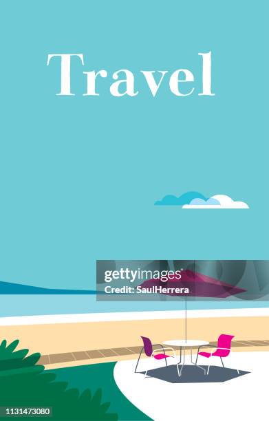 illustrazioni stock, clip art, cartoni animati e icone di tendenza di spiaggia - commercial sign stock illustrations