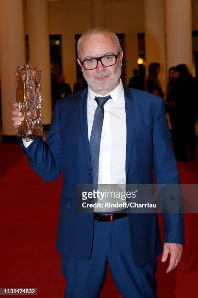Director Olivier Baroux, winner of the Public Award for "Les Tuche 3", poses during the Cesar Film Awards 2019 at Salle Pleyel on February 22, 2019...