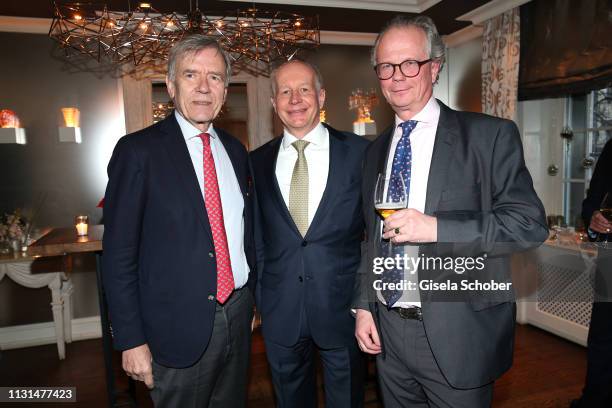 Georg Freiherr von Waldenfels, Dr. Stephan Galler and Jan-Peter Buening, CEO Buening&Company during the UniCredit and Galler&Company business dinner...