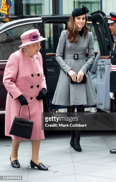 Queen Elizabeth II and Catherine, Duchess of Cambridge visit King's College to officially open Bush House, the latest education and learning...