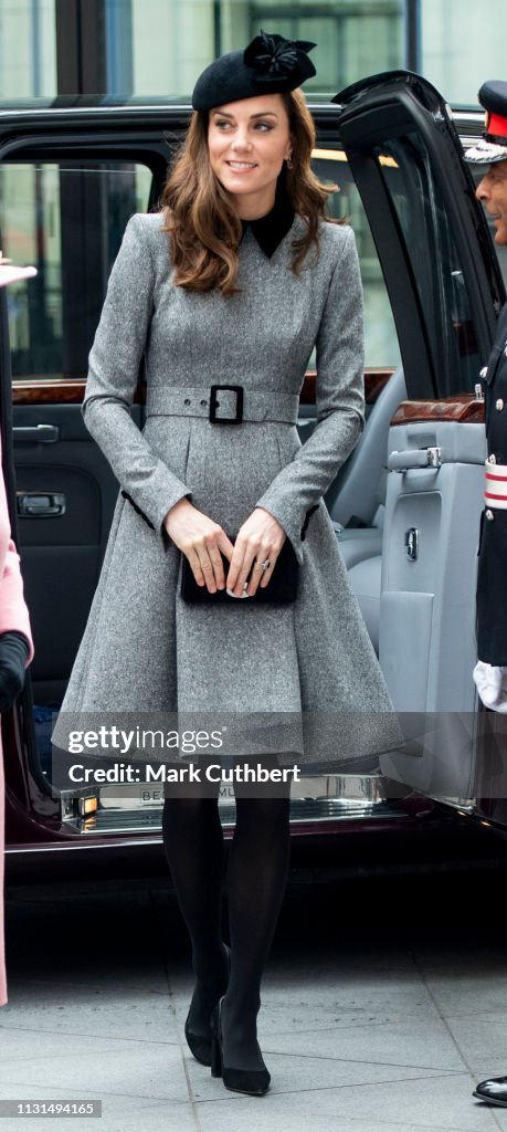 Queen Elizabeth II And The Duchess Of Cambridge Visit King's College London