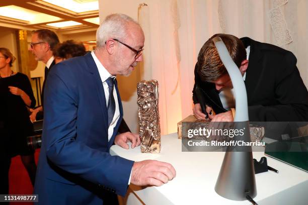 Director Olivier Baroux, winner of the Public Award for "Les Tuche 3", attends the Cesar Film Awards 2019 at Salle Pleyel on February 22, 2019 in...
