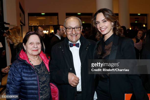 Parents of Kad Merad and Companion of Kad Merad, Julia Vignali attend the Cesar Film Awards 2019 at Salle Pleyel on February 22, 2019 in Paris,...