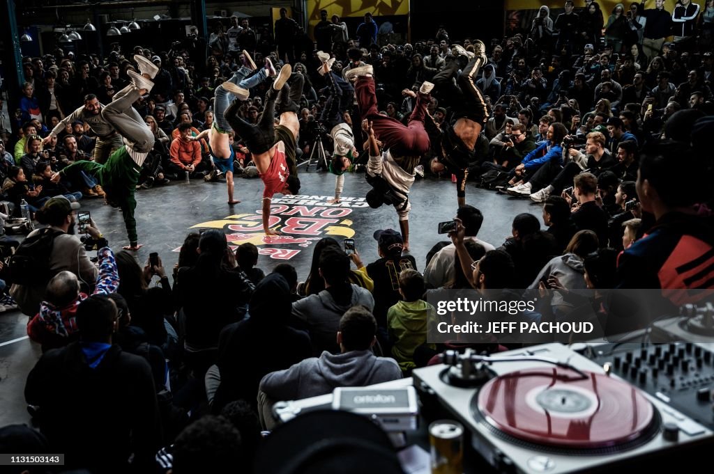Breakdancing Event Breakdance competitors perform during the French final of the Red ...