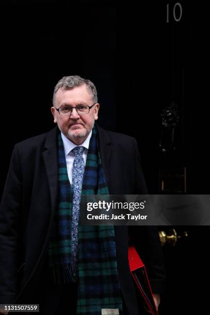 Scotland Secretary David Mundell leaves following the weekly Cabinet meeting on March 19, 2019 in London, England. Yesterday, speaker John Bercow was...