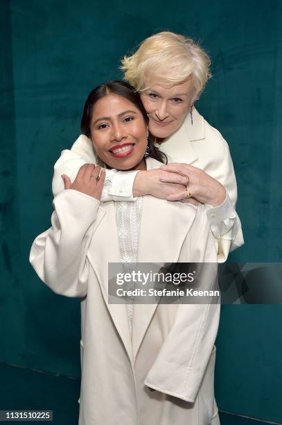 Yalitza Aparicio and Glenn Close attend the 12th Annual Women in Film Oscar Nominees Party Presented by Max Mara with additional support from Chloe...