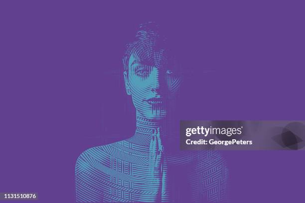 woman praying and meditating - nose ring stock illustrations