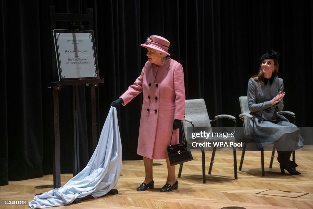 Queen Elizabeth II And The Duchess Of Cambridge Visit King's College London