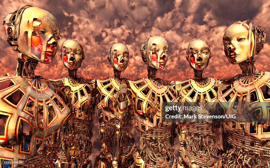 Android Bot Thinking Android Robots Created With Independent Thinking High-Res Vector ...