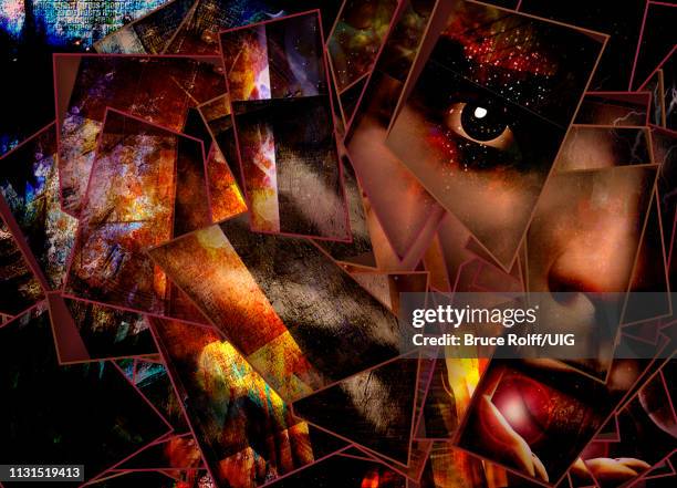 dark emotion face - dark light portrait stock illustrations