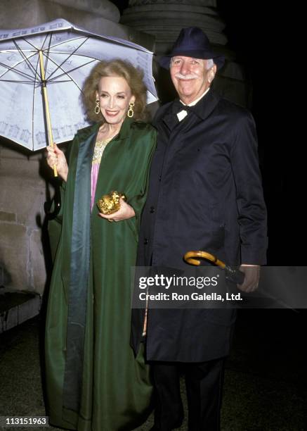 Helen Gurley Brown and David Brown attend Jonathan Tisch-Laura Steinberg Wedding Reception on April 18, 1988 at the Metropolitan Museum of Art in New...