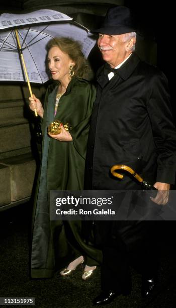 Helen Gurley Brown and David Brown attend Jonathan Tisch-Laura Steinberg Wedding Reception on April 18, 1988 at the Metropolitan Museum of Art in New...