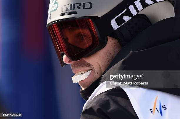 Bradley Wilson of USA looks on during day one of the Men's FIS Freestyle Skiing World Cup Tazawako on February 23, 2019 in Senboku, Akita, Japan.