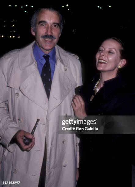 Actor Christopher Lee and wife Birgit Lee sighted on March 1, 1981 at the Los Angeles International Airport in Los Angeles, California.