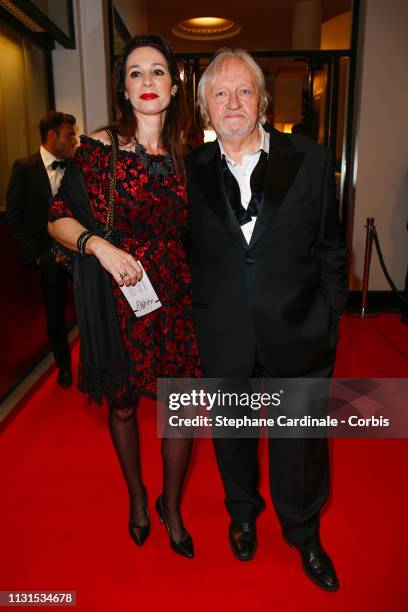 Niels Arestrup and a guest attend the Cesar Film Awards 2019 at Salle Pleyel on February 22, 2019 in Paris, France.