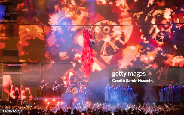 Pink performs during The BRIT Awards 2019 held at The O2 Arena on February 20, 2019 in London, England.