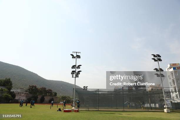 General view during the Australian practice session at ACA-VDCA Stadium ahead of game one in the T20I Series between India and Australia on February...