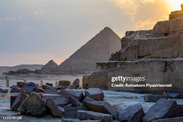 Pyramid Scene 861 Pyramids Of Giza At Sunset Stock Photos, High-Res Pictures, and ...