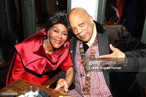 Cicely Tyson and Quincy Jones attend Common's 5th Annual Toast to the Arts at Ysabel on February 22, 2019 in West Hollywood, California.